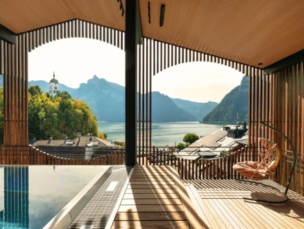 Rooftop mit Blick auf See Hotel Post